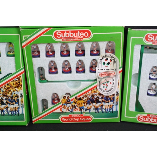 1341 - Subbuteo - Six boxed LW teams to include 2 x World Cup Squads (Brazil & England), 701 Crystal Palace... 