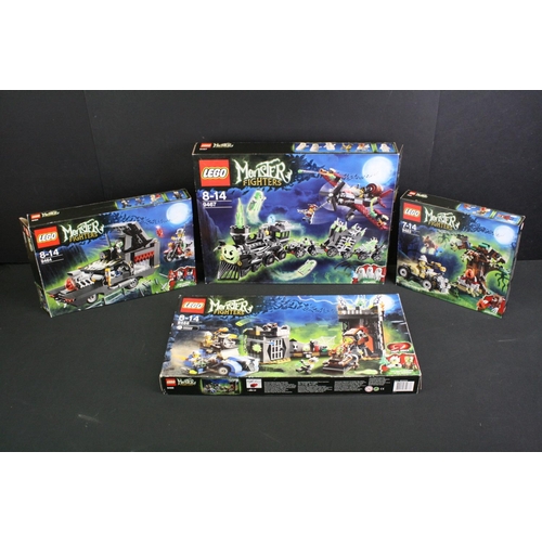 1419 - Lego - Four Lego Monster Fighters sets to include 9467 Ghost Train, 9466 The Crazy Scientists & His ... 