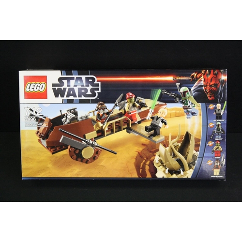 1423 - Star Wars - Three boxed Lego Star Wars sets to include 9496 Desert Skiff, 9492 TIE Fighter & 9493 X ... 