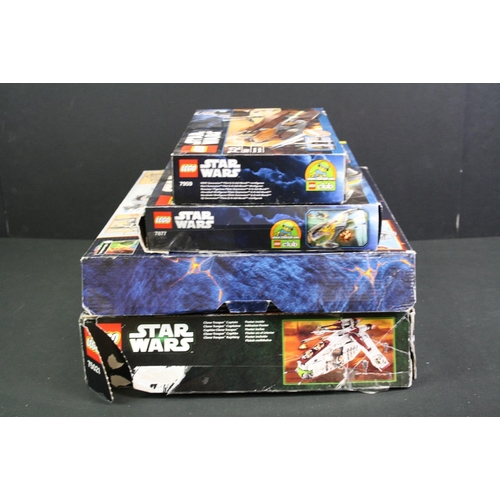 1429 - Lego - Four boxed Lego Star Wars sets to include 75021 Republic Gunship, 75054 AT-AT, 7877 Naboo Sta... 