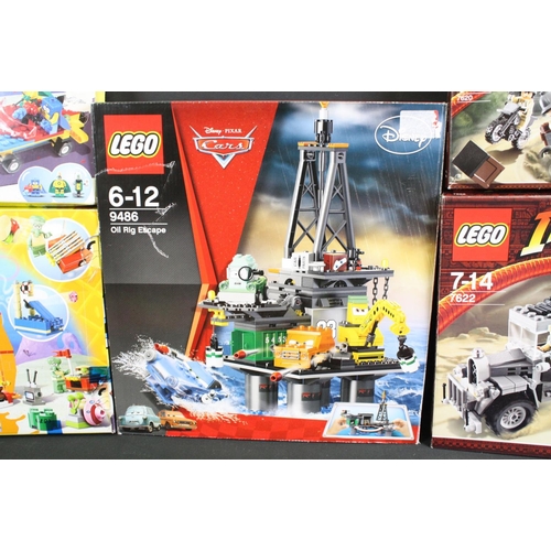 1440 - Lego - Seven boxed TV related Lego sets to include 2 x Indiana Jones (7622 Race for the Stolen Treas... 