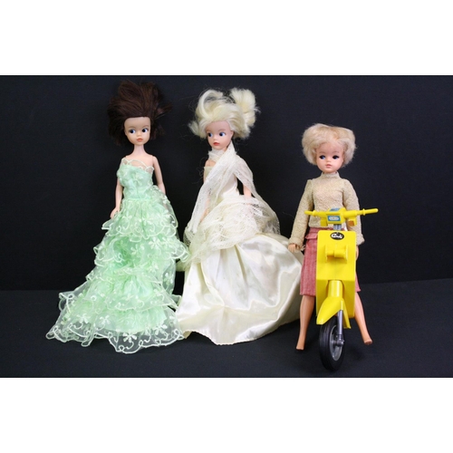 334 - Original Hong Kong Pedigree Sindy doll with original outfit (damage to feet) plus 2 x 2002 Sindy dol... 