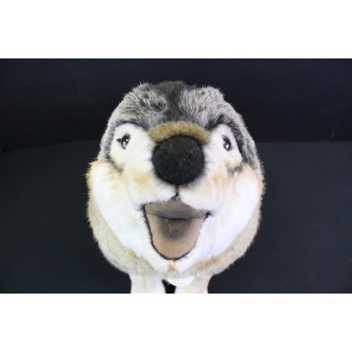 338 - Original Steiff Snorry Husky dog soft toy with tag to neck, around 60cm in height