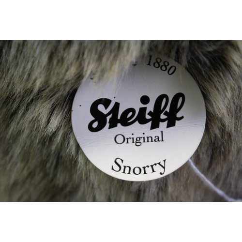 338 - Original Steiff Snorry Husky dog soft toy with tag to neck, around 60cm in height