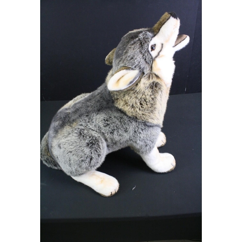 338 - Original Steiff Snorry Husky dog soft toy with tag to neck, around 60cm in height