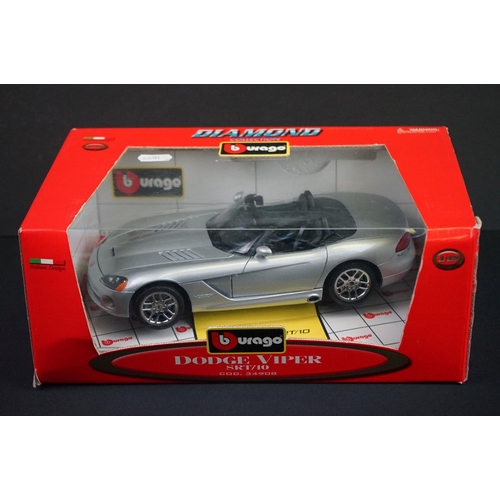 1090 - Seven boxed Burago 1/18 diecast Dodge Viper models to include 3030, 2 x 3065, 3075, 3025, 303 & 3490... 