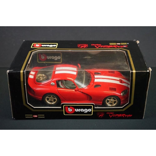 1090 - Seven boxed Burago 1/18 diecast Dodge Viper models to include 3030, 2 x 3065, 3075, 3025, 303 & 3490... 