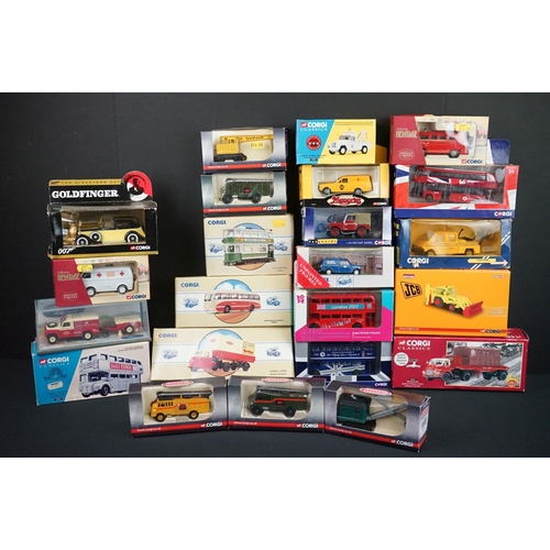 1098 - 23 boxed Corgi diecast models to include 3 x Classic Commercials from Corgi (98154, 97173, 97911), C... 