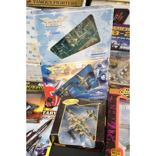 1101 - 36 Boxed diecast model planes to include model power, Dragon, Atlas, Matchbox, Corgi, Maisto, Motorm... 