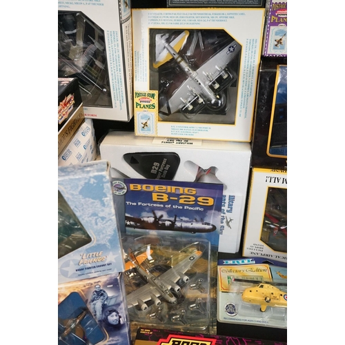 1101 - 36 Boxed diecast model planes to include model power, Dragon, Atlas, Matchbox, Corgi, Maisto, Motorm... 