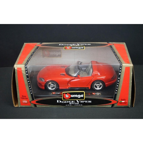 1102 - 11 Boxed Burago 1/24 diecast models to include 1560 Porsche 911 Carrera Racing, 1504 Volkswagen New ... 