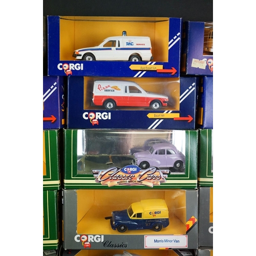 1103 - 42 Boxed Corgi diecast models featuring many commercial vans to include BBC, Radio Rentals, British ... 