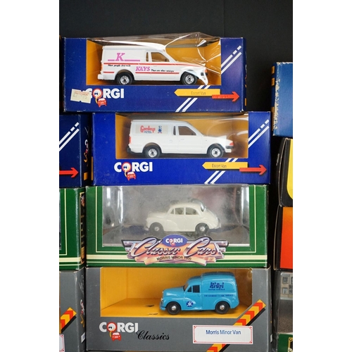 1103 - 42 Boxed Corgi diecast models featuring many commercial vans to include BBC, Radio Rentals, British ... 