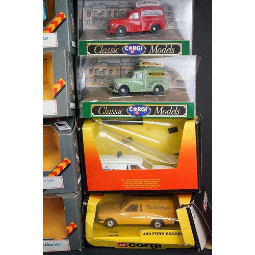 1103 - 42 Boxed Corgi diecast models featuring many commercial vans to include BBC, Radio Rentals, British ... 