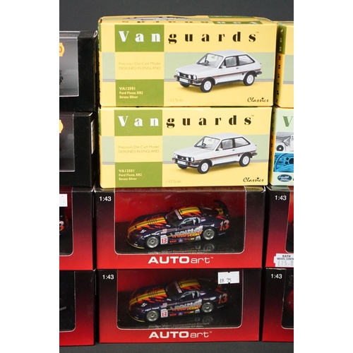 1105 - 19 Boxed / cased diecast models to include 6 x AutoArt, 2 x MiniChamps, 4 x Vanguards etc, ex