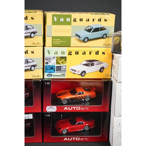 1105 - 19 Boxed / cased diecast models to include 6 x AutoArt, 2 x MiniChamps, 4 x Vanguards etc, ex