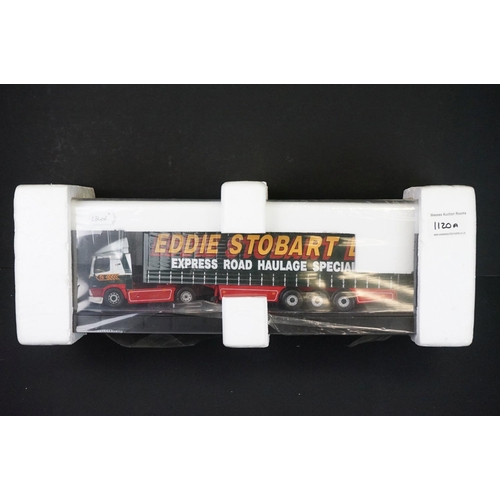 1120A - Two cased Corgi Modern Trucks Eddie Stobart 1/50 diecast models to include 75403 Leyland-DAF Curtain... 