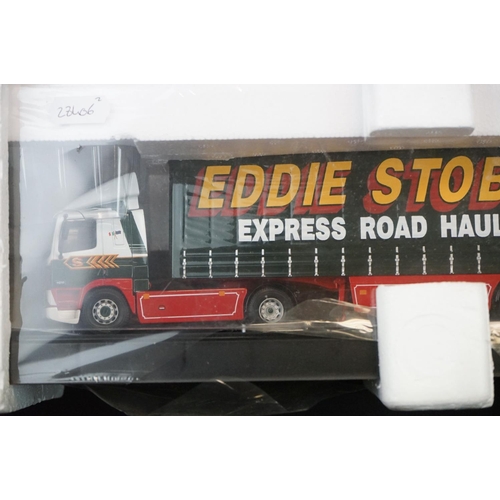 1120A - Two cased Corgi Modern Trucks Eddie Stobart 1/50 diecast models to include 75403 Leyland-DAF Curtain... 