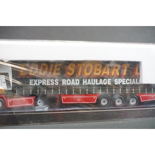 1120A - Two cased Corgi Modern Trucks Eddie Stobart 1/50 diecast models to include 75403 Leyland-DAF Curtain... 