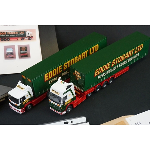 1122A - Three custom made/liveried diecast models of Eddie Stobart Transport Lorries to include Renault Magn... 