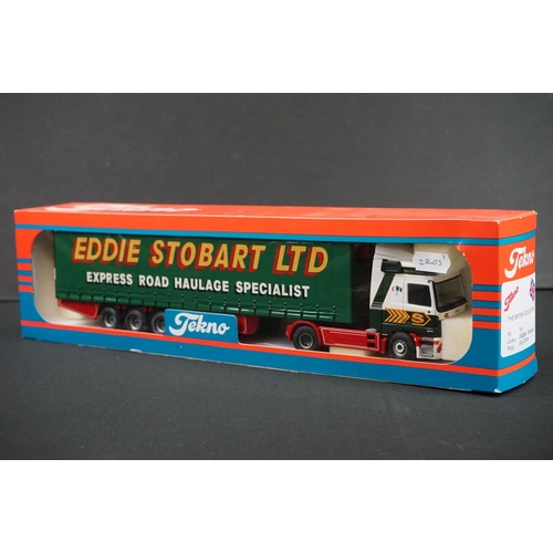 1124A - Three boxed Tekno 1/50 Eddie Stobart diecast model trucks (vg)