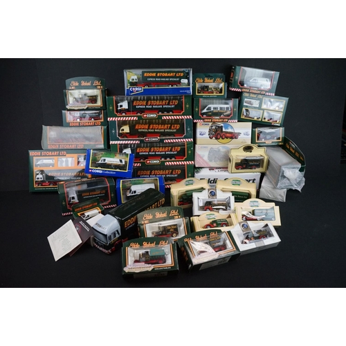 1126A - Around 31 boxed Eddie Stobart diecast models featuring Lledo & Corgi examples 59601 Ford Cargo Box V... 