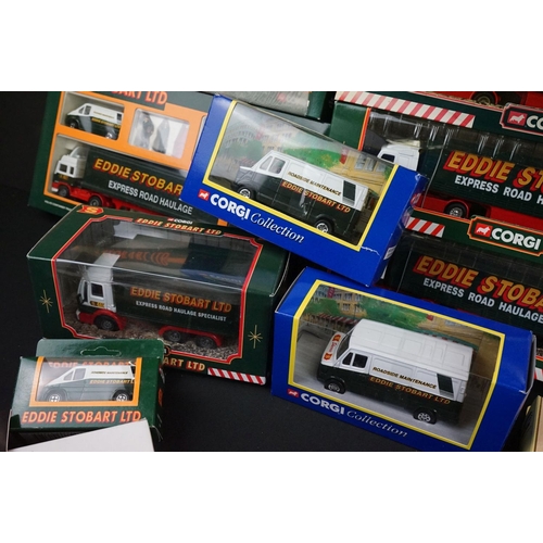 1126A - Around 31 boxed Eddie Stobart diecast models featuring Lledo & Corgi examples 59601 Ford Cargo Box V... 