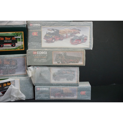 1127A - 14 boxed Corgi Eddie Stobart diecast models to include 25102 Leyland Beaver Platform Lorry, 07402 La... 