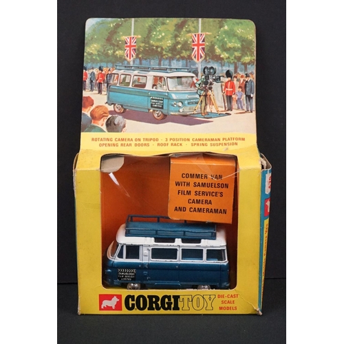 1185 - Two boxed Corgi diecast models to include 479 Commer Mobile Camera Van (no accessories) and 359 Army... 