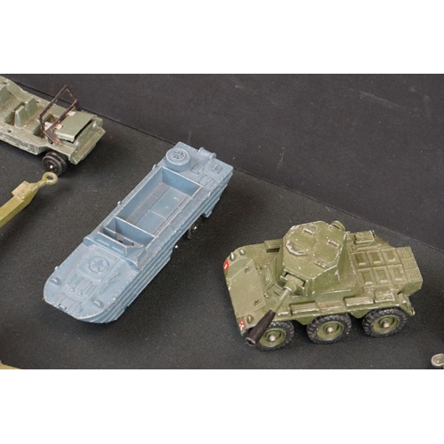 1188 - Around 19 mid 20th C play worn military diecast models & artillery to include Dinky & Britains examp... 