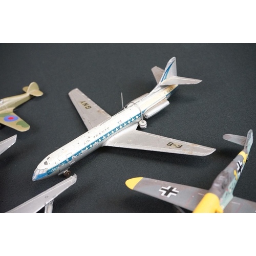 1191 - Quantity of play worn diecast model planes mainly from the mid 20th C to include Dinky, Lone Star, M... 