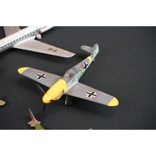 1191 - Quantity of play worn diecast model planes mainly from the mid 20th C to include Dinky, Lone Star, M... 