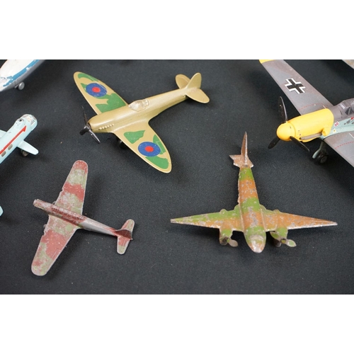 1191 - Quantity of play worn diecast model planes mainly from the mid 20th C to include Dinky, Lone Star, M... 