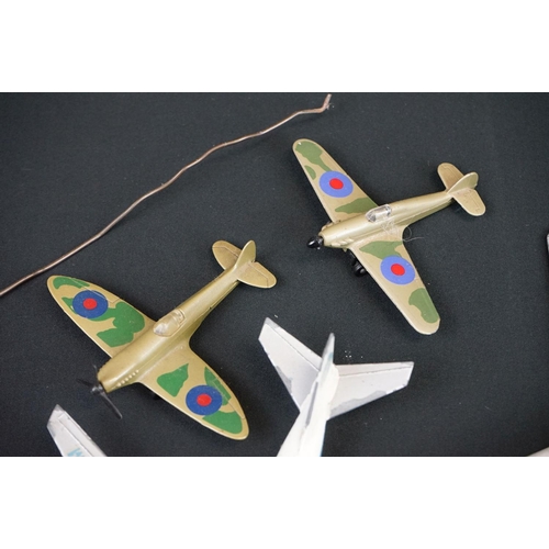 1191 - Quantity of play worn diecast model planes mainly from the mid 20th C to include Dinky, Lone Star, M... 