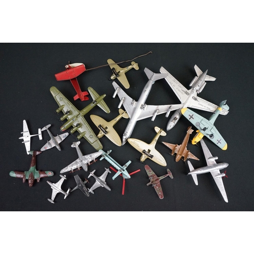 1191 - Quantity of play worn diecast model planes mainly from the mid 20th C to include Dinky, Lone Star, M... 