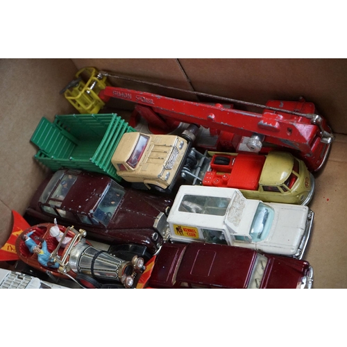 1199 - Around 45 mid 20th C onwards play worn diecast models, including Corgi, Dinky and Matchbox, featurin... 