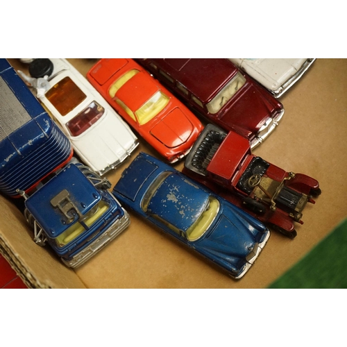 1199 - Around 45 mid 20th C onwards play worn diecast models, including Corgi, Dinky and Matchbox, featurin... 