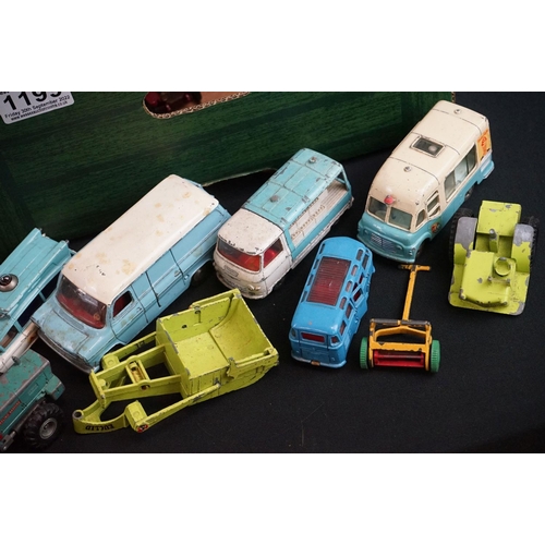 1199 - Around 45 mid 20th C onwards play worn diecast models, including Corgi, Dinky and Matchbox, featurin... 