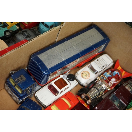 1199 - Around 45 mid 20th C onwards play worn diecast models, including Corgi, Dinky and Matchbox, featurin... 