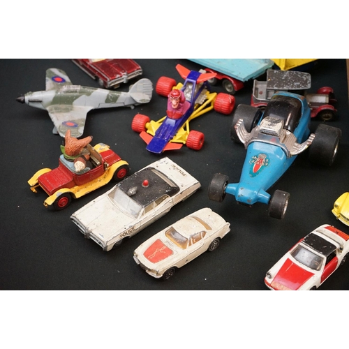 1204 - Quantity of play worn diecast models from the mid 20th C onwards to include Corgi, Dinky, Matchbox e... 