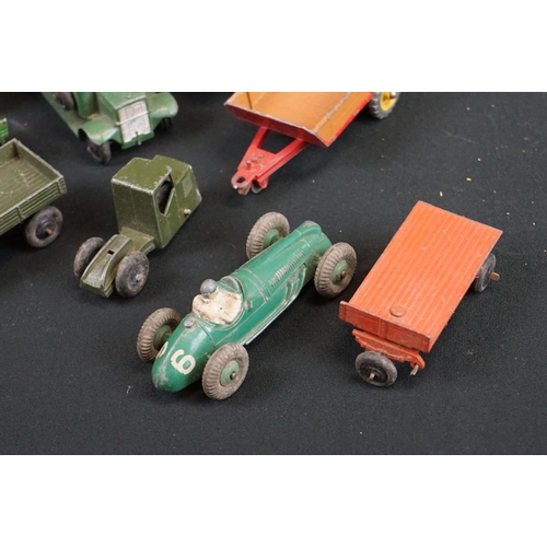 1205 - Around 22 mid 20th C Dinky diecast models to include Foden in maroon, Blaw Knox Bulldozer etc plus a... 