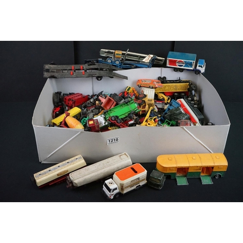 1210 - Quantity of play worn diecast models circa 1970s to include Corgi, Matchbox, etc