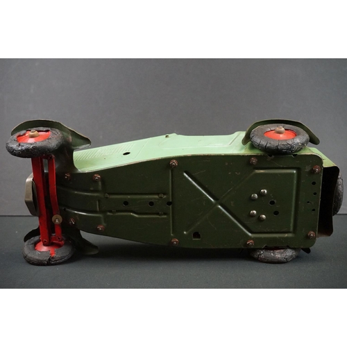 1279A - Early to mid 20th C 1936 Ford model car in green, construction built, clockwork with key, approx. le... 