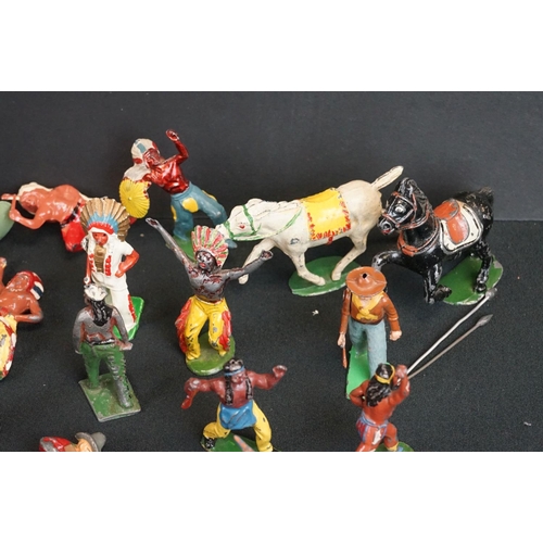 1298 - Quantity of mixed toys to include include a collection of metal Wild West figures and accessories, 2... 