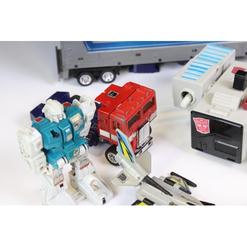 1505 - Transformers - Nine Original Hasbro Takara G1 Transformers to include Highbrow, Optimus Prime, Brawn... 