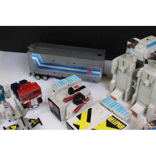 1505 - Transformers - Nine Original Hasbro Takara G1 Transformers to include Highbrow, Optimus Prime, Brawn... 