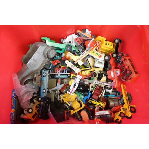 1195 - Quantity of play worn diecast, plastic and tin plate models form the mid 20th C onwards