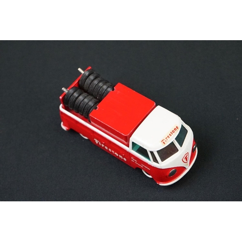 1213 - Boxed Tekno Nr 410 Firestone VW Pick Up Truck diecast model in red, complete with 12 x tyres, a coup... 