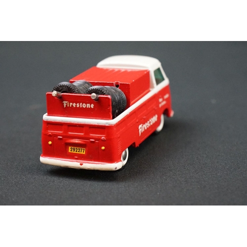 1213 - Boxed Tekno Nr 410 Firestone VW Pick Up Truck diecast model in red, complete with 12 x tyres, a coup... 