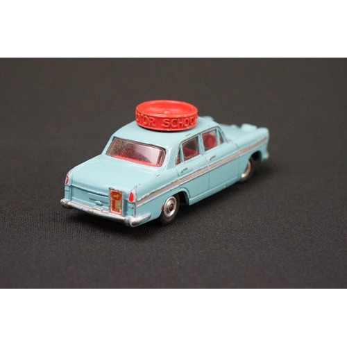 1214 - Boxed Corgi 236 Motor School Car Austin A60 De Luxe Saloon diecast model, with pale blue body, red i... 